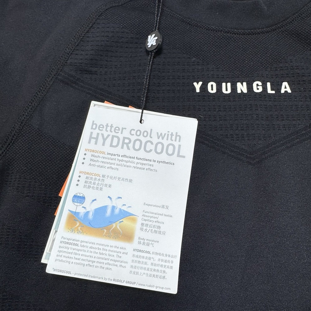 YoungLa Black Hydrocool Compression T-Shirt Short Sleeve Men's Large NWT - Picture 2 of 9